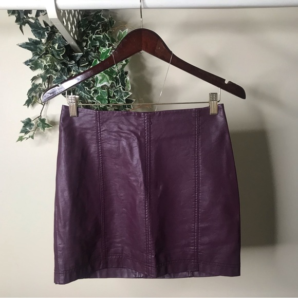 Faux Leather Mini Skirt - Picture 1 of 7